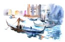 Gondoliers Watercolor Print Gondoliers Watercolor Print