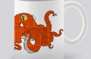 Сутрешната чаша кафе или чай става още по-приятна, с дизайнерската ни керамична чаша с щампа Оранжев октопод.