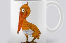 Сутрешната чаша кафе или чай става още по-приятна, с дизайнерската ни керамична чаша с щампа Пеликан.