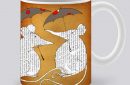 Сутрешната чаша кафе или чай става още по-приятна, с дизайнерската ни керамична чаша с щампа Разходка под дъжда.